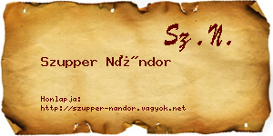 Szupper Nándor névjegykártya