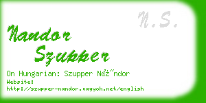 nandor szupper business card